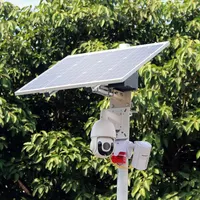 Teknoloji 1080P sony yıldız ışığı sensörü 18X optik zoom ptz PIR alarmı ile 128G güneş enerjili 4g lte güvenlik kamerası