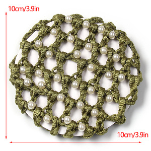 Filet à cheveux perlé pour femmes <span class=keywords><strong>Crochet</strong></span> <span class=keywords><strong>Snood</strong></span> chignon couverture extensible élastique filet à cheveux accessoires de cheveux - Product Image 4