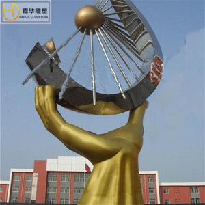 Escultura de Acero Inoxidable Jiahua, Arte Metálico Abstracto Irregular Hecho a Mano para Decoración de Exteriores - Product Image 4