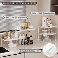 Étagère de rangement de cuisine multifonctionnelle à 1 niveau, style japonais, organisateur d'armoire, support de comptoir, étagère à épices en métal