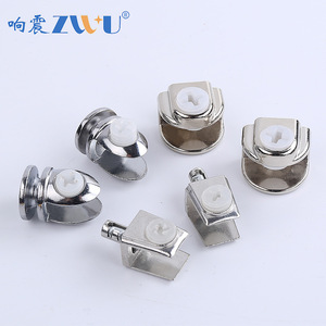 Zu+U Zinc Alloy Glass Clip Square And Semi Circular With Expansion Support For Shelf Tray - Product Image 1