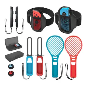 PG-SW102 12 In 1 Game Kit Sports Bundles For Switch Somatosensory Sport Set With Wrist Strap Tennis Racquet For Switch Sports