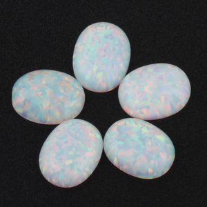 Promozioni 3x4mm a 8x10mm Cabochon ovale a dorso piatto pietra opale bianca per la creazione di gioielli - Product Image 1