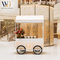 Chariot métallique mobile à 4 roues, remorque de rangement portable, tailles personnalisables, pour marché nocturne, vente de nourriture de rue, promotions en centre commercial, usage intérieur