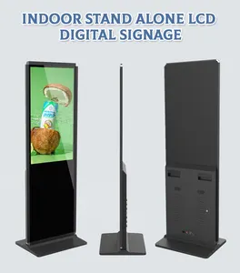43 55 inç kapalı zemin standı LCD dokunmatik ekran Kiosk ekranı reklam oyun ekipmanları dijital tabela Totem