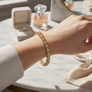 14K Yellow Gold Elegant Tennis <b>Bracelet</b> for Women Certified Round Diamond Real Estate Jewelry Elegant Diamond <b>Bangles</b> <b>Bracelets</b> - Product Image 3