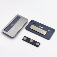 Badge magnétique en aluminium Office Alu-Print 72 x 38 mm avec clip et aimant puissant