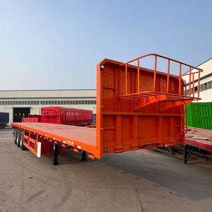 40Ft Gooseneck Flatbed truk Trailer kontainer pengiriman laut 24 kaki tempat tidur datar Semi Trailer - Product Image 4