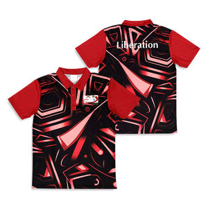 เสื้อโปโลผ้าแห้งเร็วผ้าโพลีเอสเตอร์พิมพ์ลายแบบระเหิดสำหรับเล่นกีฬาออกแบบได้ตามต้องการ - Product Image 3