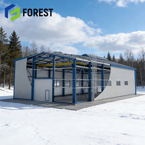 Nave industrial de gran envergadura con estructura de acero ligero y vigas en I para maquinaria, para Europa, Global USA, Clear Cold - Product Image 1