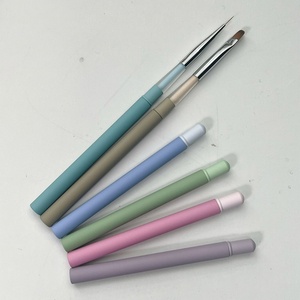 Professional Nail Art Factory Customized Nail <b>Brush</b> Set Hot Selling Metal Pen Holder Nail Salon Customized Nail <b>Brush</b> Pull Pen - Product Image 6