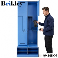 Casier en stratifié massif de qualité supérieure Brikley, couleur gris, épaisseur 12 mm, avec serrure électronique, serrure à combinaison, serrure RFID