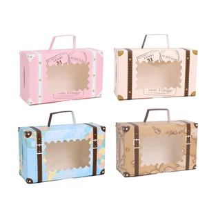 Boîte à valise en carton rigide faite à la main, épaisseur 2 mm, fermeture magnétique, poignée, emballage pour chocolat, matériaux recyclés transparents - Product Image 1