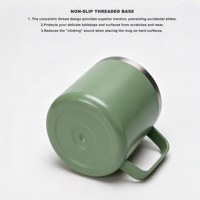 Mug à café en céramique Pure Taste de 14 oz, mug de voyage isotherme en acier inoxydable 18/8 sans soudure