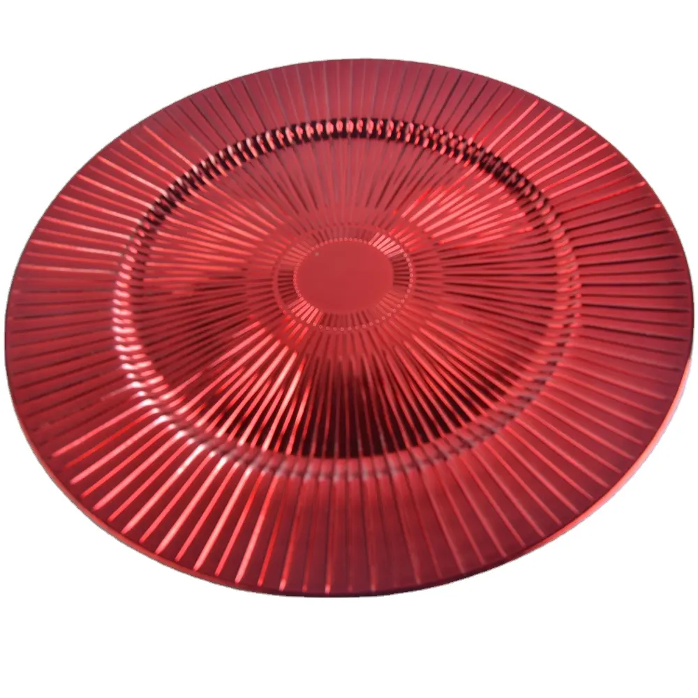 hot sale cheap modern red color plastic charger plate