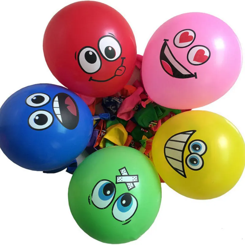 12 дюймов милые большими смешными глазами рисунком в виде улыбающихся рожиц; Воздушных шаров из латекса, украшения для вечеринок по случаю Дня рождения надувной шар Baby Shower Globos