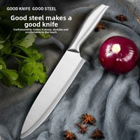Couteau de chef Santoku en acier inoxydable, lame de 18,5 cm, style minimaliste moderne, usage commercial, éplucheur de fruits/légumes