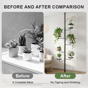 Support de plantes en métal YIJIALE pour <span class=keywords><strong>rebord</strong></span> de fenêtre de jardin, pliable, réglable, imperméable, support pour pot de fleurs, 6 crochets de suspension - Product Image 4