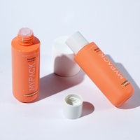 Bouteilles d'emballage cosmétique personnalisées PCR rose orange 120 ml 4 oz en PET mat doux au toucher avec bouchon à vis pour gel douche et savon liquide