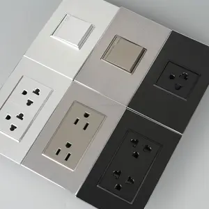 SHAOWU house power light electric electrical wall switches and socket plates metal aluminum light switch