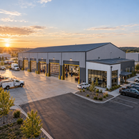 Bâtiment préfabriqué en acier, atelier industriel, entrepôt à structure métallique, construction à ossature métallique à grande portée