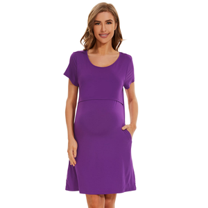 ชุดนอนผู้หญิงลำลองเนื้อผ้านุ่มสำหรับถ่ายรูป ชุดคลุมท้องสำหรับหญิงตั้งครรภ์ ชุดเดรสยาวปานกลางสวยหรูสำหรับคุณแม่ตั้งครรภ์ ชุดคลุมท้องสำหรับผู้หญิงแบบเซ็ต - Product Image 5