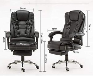 Silla de <span class=keywords><strong>Oficina</strong></span> Ejecutiva de Cuero con Respaldo Alto, Ajustable, Ergonómica, con Soporte Lumbar, Reposabrazos Acolchados y <span class=keywords><strong>Reposapiés</strong></span> <span class=keywords><strong>para</strong></span> <span class=keywords><strong>Oficina</strong></span> en Casa - Product Image 6
