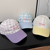 Casquette de baseball unie à carreaux, 6 pièces, avec dessus souple et logo brodé, vente en gros OEM/ODM