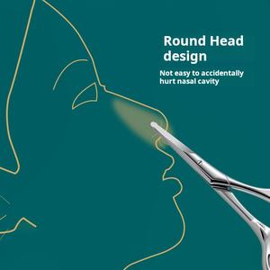 เครื่องมือแต่งคิ้วใบมีดสแตนเลสอเนกประสงค์มีสิทธิบัตรกรรไกรตัดขนจมูกแหลม - Product Image 5