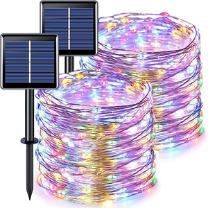 Solar Battery Box Powered Copper Wire LED Fairy <b>String</b> Lights Waterproof Outdoor Colorful Lights for <b>Garden</b> Yard Christmas - Product Image 4