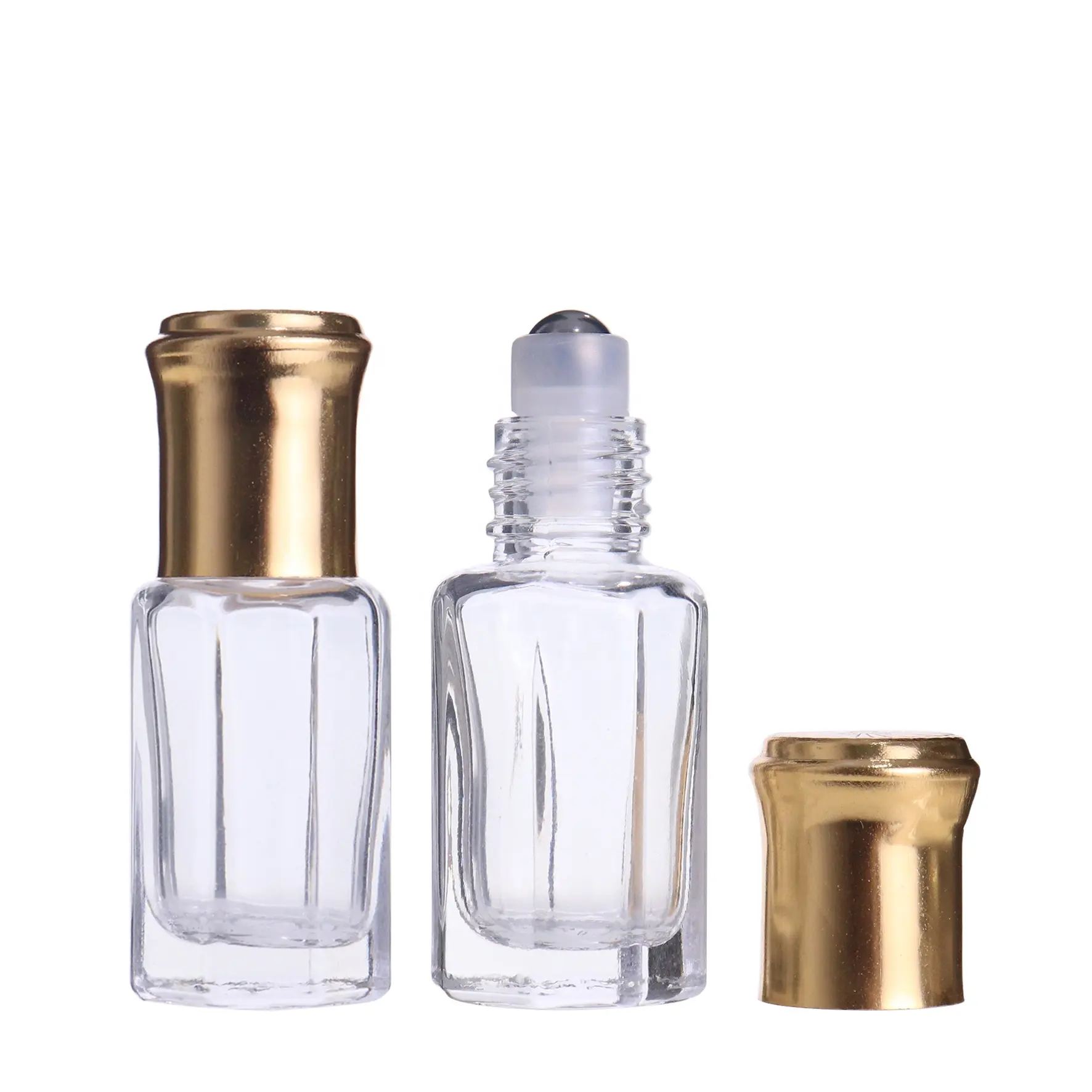 6ミリリットルClear Aroma Oil Bottle Roll On Glass Bottle For Essential Oils八角ガラスバイアル