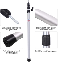 Fournisseurs avec poteau de tente en aluminium flexible télescopique à verrouillage par bouton à ressort