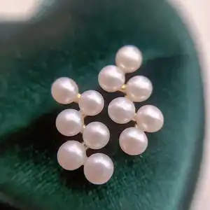 S925 Sterling Silver Needle Earrings Big Brand Same Style Big Grape Earrings Natural Freshwater Pearl Earrings for Women