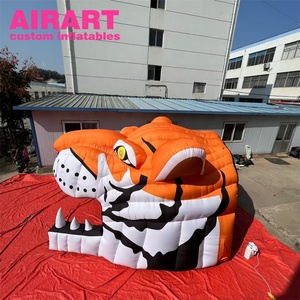 อุโมงค์เป่าลมรูป<span class=keywords><strong>หัว</strong></span><span class=keywords><strong>เสือ</strong></span>แบบพรีเมียมสำหรับตกแต่งเชิงพาณิชย์และกีฬา เหมาะสำหรับตกแต่งมาสคอตทีมรักบี้ - Product Image 5