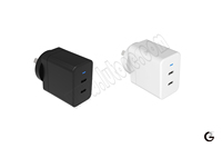 Cargador Rápido de 45W con Doble Puerto C para Teléfono Móvil/Pequeños Electrodomésticos, LED, Enchufe EU/US