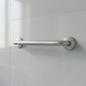 Barre d'appui murale en acier inoxydable finition nickel brossé, poignée de sécurité pour salle de bain, durable, antidérapante, avec perles antidérapantes, 24 pouces - Product Image 1