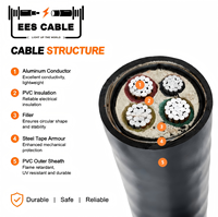 Câble Armigron Classe F LVAV NAYBY STA 4G16mm2 VLV22 en aluminium avec isolation PVC et armure de bandes d'acier CPR Eca IEC Angola EESCABLE