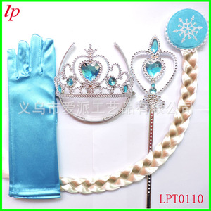 Frozen Elsa Princess Crown <b>Magic</b> Wand Braided Gloves <b>Set</b> For Girls LPT0140 - Product Image 4