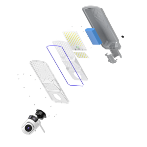 Système de caméra de sécurité <span class=keywords><strong>CCTV</strong></span> sans fil 1080p, indice de protection IP65, éclairage solaire de rue, source lumineuse LED, utilisation en jardin, 4 canaux, garantie 5 ans, ETL - Product Image 3