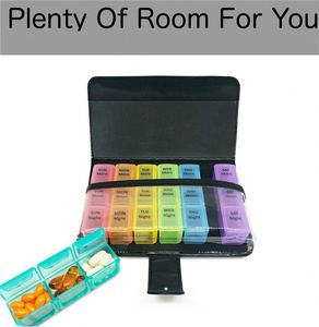28 Cases Pill Box <b>Tablet</b> <b>7</b> Day Weekly Medicine Box Plastic Pill Box Pill Wallet With PU Bag - Product Image 3