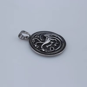 Kalung besar produk baru Retro mendominasi Game and Thrones liontin Shuangluo GTT01 tiga kepala api bernapas Naga - Product Image 6
