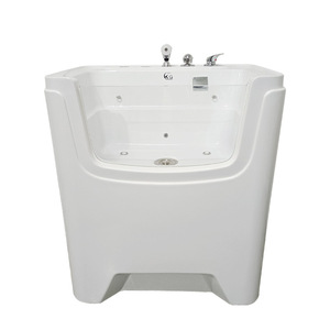 Nouvelle conception d'usine de baignoire pour animaux de compagnie Cat Dog Spa <span class=keywords><strong>Jet</strong></span> Baignoire autoportante en acrylique à lumière LED Baignoire pour animaux de compagnie - Product Image 1