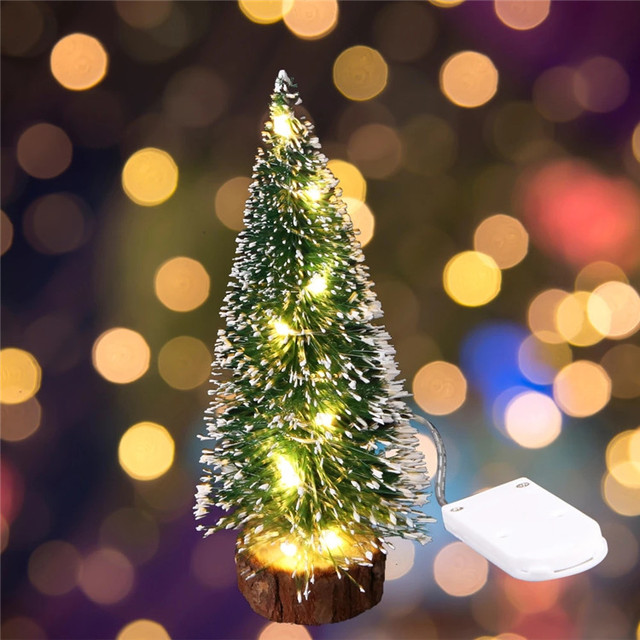 New Artificial Decorated Christmas Tree White Cedar Window Table Room Adornment Christmas Tree
