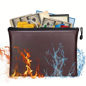 Brown Customized Small File <b>Document</b> <b>Bag</b> for Office High Quality Bank Safety Cash <b>Bags</b> - Product Image 1