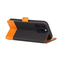 Étui en cuir de toile de portefeuille de luxe pour iPhone 16 Pro Max étuis contraste couleur couverture de sac Mobile accessoires de téléphone portable