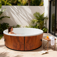 180x180x65cm Installation facile Home Spa Bain à remous gonflable portable Panneau de commande numérique Couverture rigide