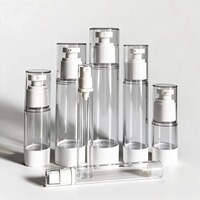 Emballage personnalisé pour produits de soin de la peau, flacon pompe sans air transparent pour sérum, lotion, crème