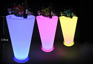 Ticari yer için büyük yuvarlak LED çubuk masa gece kulübü bar dekoratif LED masa bar sayacı kokteyl masası olay için Set - Product Image 4