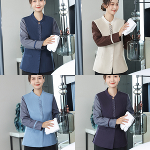 Uniformes de Trabajo para Personal de Limpieza, <span class=keywords><strong>Traje</strong></span> de Manga Larga para Mujer, Uniforme de Camarera para Habitaciones de Hotel - Product Image 3