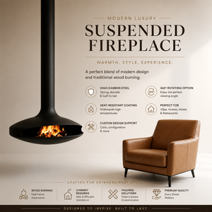 Chimenea Colgante <span class=keywords><strong>de</strong></span> <span class=keywords><strong>Leña</strong></span> <span class=keywords><strong>de</strong></span> Diseño Moderno Personalizado, Chimenea Suspendida en el Techo para Interiores <span class=keywords><strong>de</strong></span> Casas y Villas <span class=keywords><strong>de</strong></span> Lujo - Product Image 4